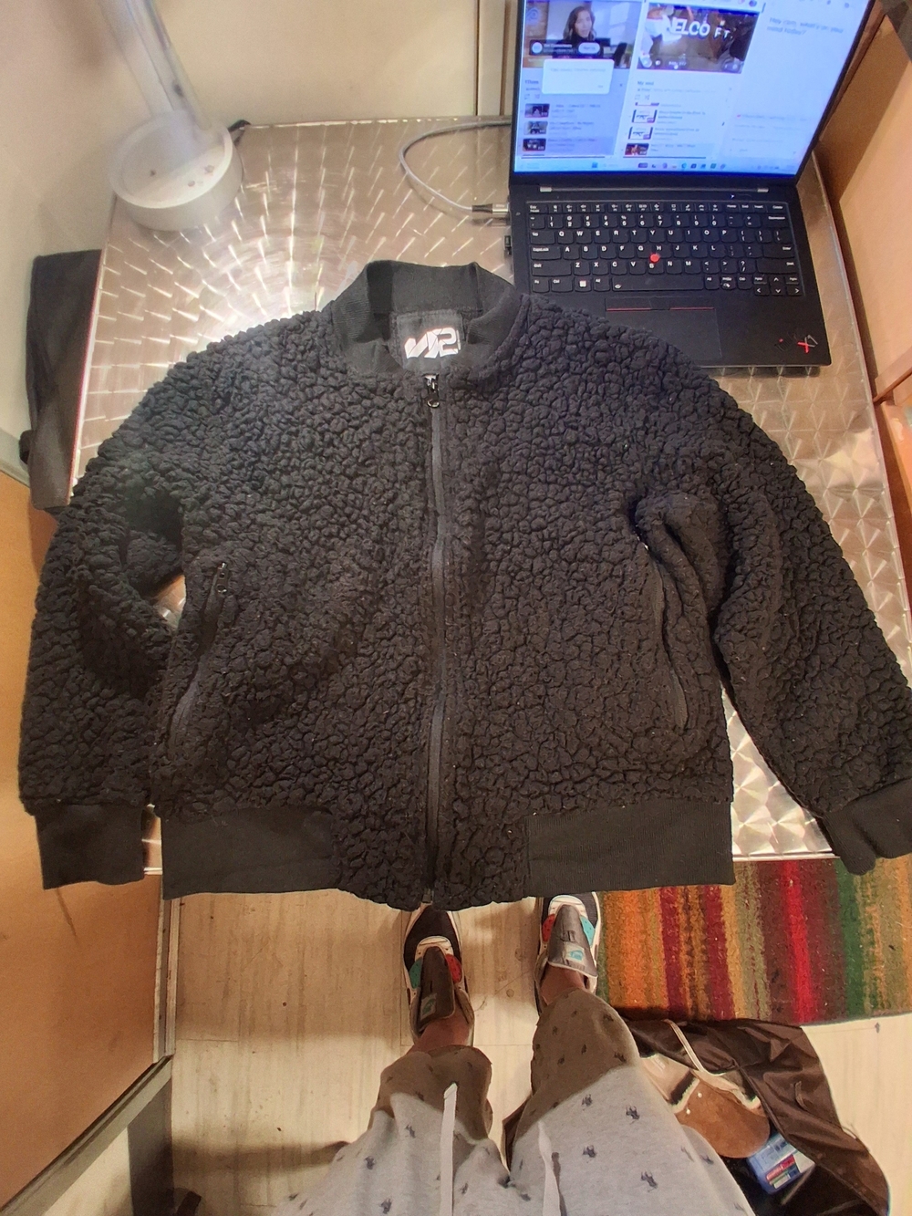 Black Sherpa Bomber Jacket - Cozy Zip Front